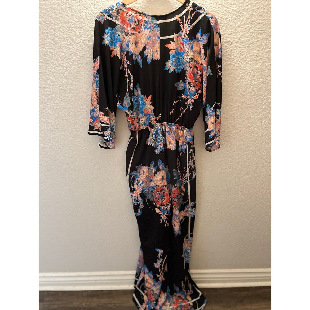 Flying Tomato Floral Wrap Jumpsuit XS | Wide Leg Boho Indie Y2K Vintage Inspired - Picture 3 of 4